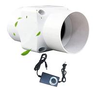 Yokqexz Ventilador En Línea De 2 Pulgadas For HVAC, Sistema De Escape con Flujo De Aire Ajustable For Cuarto De Servicio, Calentador De Agua, Kit De Ventilación De Armario(Adjustable Speed)