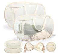 Yokuni Cesto Ropa Plegable 2 Piezas, Cesto Ropa Sucia Plegable 36 x 36 x 58 cm, Adecuado Para Dormitorios Infantiles y Viajes