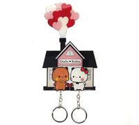 YOKUSHI Bubu and Dudu - Llaveros de pareja para pared, lindos osos acrílicos, llaveros para mujeres, mochilas, llaves de coche, regalos (B)
