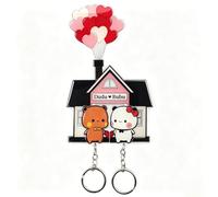 YOKUSHI Bubu and Dudu - Llaveros de pareja para pared, lindos osos acrílicos, llaveros para mujeres, mochilas, llaves de coche, regalos (B)