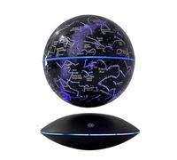 YOLEANSON Globo levitante magnético de 6 pulgadas, globo terráqueo giratorio de 360° con luz LED, control táctil y luz nocturna, ideal para adultos, niños, líderes y oficinas (bola brillante de cielo