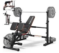 YOLEO Banco de Pesas Ajustable - Banco de musculación plegable para gimnasio en casa, Banco de trabajo de alta resistencia, banco abdominal inclinado/declinado (Negro Avance)
