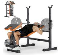YOLEO Banco de Pesas Ajustable - Bancos de Pesas utilitarios para Entrenamiento de Cuerpo Completo, Plegable Banco de declive Inclinado Prensa para Gimnasio en casa (Naranja Pro)