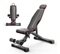 YOLEO Banco de Pesas Ajustable Plegable, Banco de Musculación Plano, Inclinado y Declinado, Banco de Ejercicios para Entrenamiento de Cuerpo Completo, Fitness para Casa (Metalico)