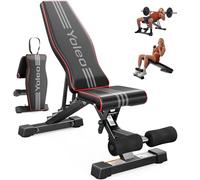 YOLEO Banco de Pesas Ajustable Plegable, Banco de Musculación Plano, Inclinado y Declinado, Banco de Ejercicios para Entrenamiento de Cuerpo Completo, Fitness para Casa (Negro Pro)