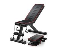 YOLEO Banco de Pesas Ajustable Plegable, Banco de Musculación Plano, Inclinado y Declinado, Banco de Ejercicios para Entrenamiento de Cuerpo Completo, Fitness para Casa