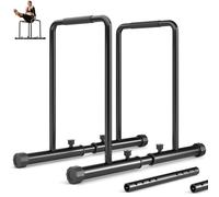 YOLEO Barras Paralelas Calistenia Adjustable, Dip Bar Fitness, Push Up Bars de Inmersión, Altura y Ancho Ajustables, Acero, Negro