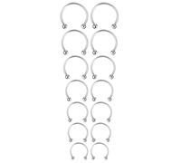Yolev 14 Piezas Septum Acero Quirurgico 6/7/8/9/10/12/0.551 Herradura Nariz Anillo Aro Conjunto Piercing Joyería Piercing Nariz Aro Pendientes Cejas Aros Labio Herradura Piercing Acero Quirurgico