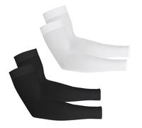 Yolev 2 Pares Mangas para Brazos de Protección UV Solar de Enfriamiento Negro Sin Dedos Mangas de Jardinería Cálidas Blancas que Cubren los Brazos Fútbol Manguitos Voleibol Ciclismo Hombre Mujer