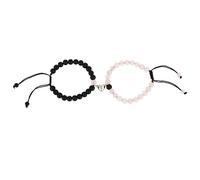 Yolev 2 Piezas Pulsera Pareja Magnética de Mujer y Hombre Relación Eterna Pulsera Amistad de Larga Distancia Pulsera Magnetica de Corazón Cuerda a Juego para Novios Novia Amante Mejor Amigo