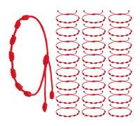 Yolev 24 Piezas Pulsera Roja de Cuerda, Amuleto de Protección, Pulseras de la Amistad Hechas a Mano, Nudo Kabbalah Lucky, Mal de Ojo para Mujer y Hombre