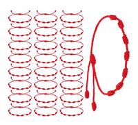 Yolev 24 Piezas Pulsera Roja de Cuerda Pulsera de Amuleto de Protección de Cuerda Roja Pulseras de la Amistad Hecha a Mano Nudo Kabbalah Lucky Pulsera Roja 7 Nudos Mal de Ojo para Mujer Hombre