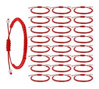 Yolev 24 Piezas Pulsera Roja de Cuerda Pulsera de Amuleto de Protección de Cuerda Roja Pulseras de la Amistad Hecha a Mano Nudo Kabbalah Lucky Pulsera Roja 7 Nudos Mal de Ojo para Mujer Hombre