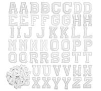 Yolev 52 Piezas Parches de Letras para Planchar A-Z Parche de Bordado de Letras Parche de Ajuste de Ropa Zapatos Sombrero Mochila Jeans Accesorios (Blanco)