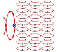 Yolev Pulsera Roja de Cuerda de Amuleto de Protección, 24 Piezas de la Amistad Hecha a Mano con 7 Nudos Kabbalah Lucky Mal de Ojo para Mujer y Hombre