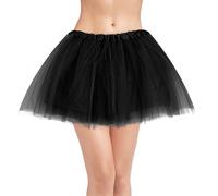 Yolev Tutu Negro Mujer Adultos Falda Tul Niña Elástica de 3 Capas Falda de Ballet Disfraz de Carnaval Vestidos de Halloween Disfraz de los 80 Mujer Tutus para Correr Dia de los Muertos Disfraz