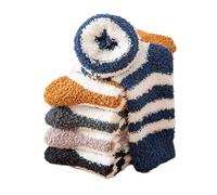 Yolhloy Calcetines de Invierno para Hombre Cálidos, Calcetines Térmicos para hombre Mullidos, Calcetines Gruesos de Forro Polar de Coral Para Dormir en Casa, 5 pares