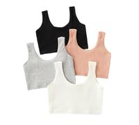 Yolhloy Sujetador de Niña Algodón Top Básico sin Aros, Sujetador Deportivo para Niña Adolescente con Removibles Almohadillas Ropa Interior