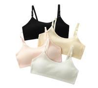 Yolhloy Sujetador de Niña Algodón Top Básico sin Aros, Sujetador Deportivo para Niña Adolescente con Removibles Almohadillas Ropa Interior