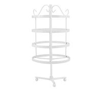 YolieraArt 144 Holes Rotating Earring Display Rack, 4 Layer Princess Round Metal Jewelry Holder Stand (White)