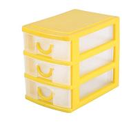 YolieraArt 2 to 3 Layers Drawer Organizer, Plastic Storage Box, Detachable Makeup Jewelry Container for Desk Bedroom Kitchen (3 layers of yellow)