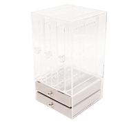 YolieraArt Acrylic Earring Holder, 5 Drawers Transparent Storage, dust prevention Display, with Earring Holes and Necklace Slots
