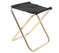 YolieraArt Aviation Aluminum Alloy Folding Stool, Portable Outdoor Camping Chair, Mini Foldable Fishing Seat with Oxford Cloth, Golden, Supports 80kg (Gold)