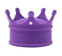 YolieraArt Crown Jewelry Box, Flocked Storage Organizer, Simple Retro Case for Earrings Rings, Ideal Gift for Valentines Day Mothers Day Christmas (Purple)