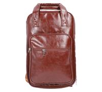 YolieraArt Drum Sticks Bag, Thickened Multifunctional PU Leather Drumstick Storage Case, Portable Backpack for Drummers & Percussionists Black (Brown Red)