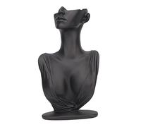 YolieraArt Earring Mannequin Holder, Black Resin Half Face Bust, Large Space Lightweight, Elegant Necklace Display Stand for Store Home