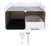 YolieraArt Enclosed Cat Litter Box, Large Size Passage Design with Splash Proof Drawer, Detachable Lid & Litter Control Mat, Kitty Toilet with Storage Rail for Easy Cleaning (Grey)