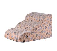 YolieraArt Escaleras para perros de 3 niveles, cubierta de pana para mascotas con esponja de rebote de alta densidad antideslizante para cama y sofá, diseño en forma de arco para proteger las