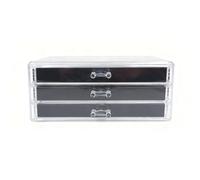 YolieraArt Jewelry Organizer Box, 3 Layer Transparent Storage Box, Plastic Flannel Material, for Bedroom Dining Room Cosmetics Jewelry (Black)