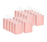 YolieraArt Kraft Paper Bag, 20pcs Reusable Portable Bag, Multi Color Green Pink Blue, 8.3 x 4.3 x 10.8 Inches, For Clothes Gifts Snacks Christmas Valentine Packaging (polvo de base sólida de borde)