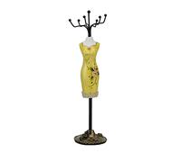 YolieraArt Metal Jewelry Display Rack, Resin Craft Earring Necklace Holder, Rotatable Detachable Gift Organizer (golden cheongsam)