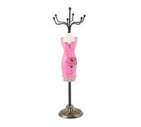 YolieraArt Metal Jewelry Display Rack, Resin Craft Earring Necklace Holder, Rotatable Detachable Gift Organizer (Rose red cheongsam)