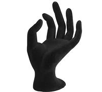 YolieraArt OK Hand Jewelry Display Stand, Black Velvet and Resin Ring Bracelet Holder, 6.3 Inch Height, Suitable for Home and Retail Use (flannel)
