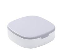 YolieraArt Portable Jewelry Case, White Gray Plastic Organizer, 3.9 x 3.9 x 1.2 Inches, Multifunctional Orderly Storage, for Home Travel