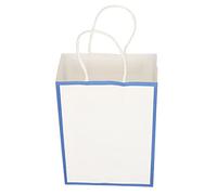 YolieraArt White Blue Side Kraft Paper Bags, 10pcs Portable Gift Bags, Serrated Mouth Design, 15 x 8 x 21cm for Shopping, Birthday Parties, Weddings, Retail and Gift Giving