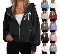 Yolimok Sudadera con Capucha para Mujer Forro Polar Sudaderas de Manga Larga, Casual Color Sólido Abrigo Hoody Sweatshirt con Bolsillos, Hoodie para Otono Invierno Ropa Sweatshirts