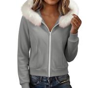 Yolimok Sudadera con Capucha para Mujer Forro Polar Sudaderas de Manga Larga, Casual Color Sólido Abrigo Hoody Sweatshirt con Bolsillos, Hoodie Otono Invierno Chaquetas Ropa de Trabajo Streetwear