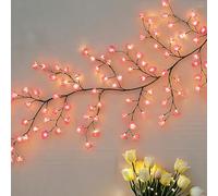 Yolispa Luces LED de Ramas de árbol de Cerezo para Pared, Guirnalda de Luces de Flores de Cerezo, decoración de Pared, 144 ledes, con Mando a Distancia, 8 Modos, árbol de Sauce, Luces para Dormitorio
