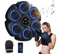 Yolispa Máquina de Boxeo Música, 9 Modos y 18 velocidades Smart Bluetooth Music Boxing Machine, Ajustable Boxing Music con Guantes de Boxeo para Niños y Adultos con Guantes