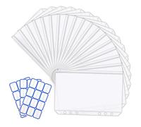 Yolistar 18 PCS Bolsas de Carpeta A6 Plástico,bolsillos Impermeables con cremallera,Bolsa de Páginas Sueltas de 6 Agujeros,con Etiquetas Adhesivas, para Documentos,Archivos,Cuadernos