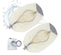 Yolistar 2 Bolsas Gruesas para Zapatos para Lavadora, Blanco, Anti-DeformacióN, Reutilizable Malla 360° Bolsa Lavadora Zapatillas con Cremallera, para Baskets, Chaussures de Tennis et Chaussures