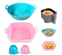 Yolistar 4 Piezas Molde Silicona Freidora de Aire, Accesorios Airfryer, Bandeja Air Fryer, Antiadherente, Reutilizable Moldes para Freidora de Aire Horno en Lugar de Papel de Horno