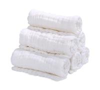 Yolistar 6 Pack Muselinas Bebe Algodon 25x50 cm, Gasas para Bebes Nacidos, 6 Capas Espesadas Super Absorbentes, Toallitas Reutilizables y Lavables, Suaves para Recien Nacido Niñas Niños, Blanco