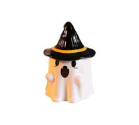 Yoller Taza de café de cerámica, 360 ml, diseño de fantasmas con tapa, sombrero de bruja, taza de fantasma, decoración del espíritu de Halloween, para fiestas, regalos para mujeres y hombres (blanco)