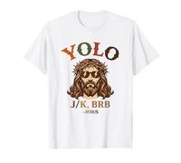 Yolo JK BRB Jesus Christ Funny Christian Easter Sunday Joke Camiseta