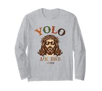 Yolo JK BRB Jesus Christ Funny Christian Easter Sunday Joke Manga Larga
